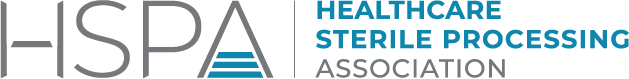 Logo of the Healthcare Sterile Processing Association (HSPA), featuring the letters “HSPA” alongside the full name “Healthcare Sterile Processing Association” in a horizontal blue-green design.